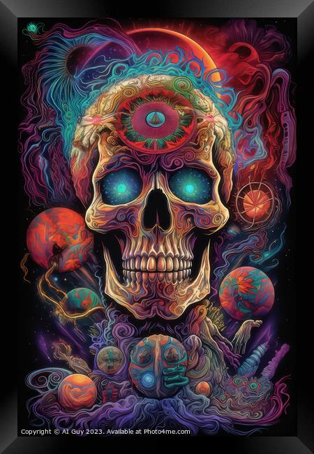 Skull Psychedelia Framed Print by Craig Doogan Digital Art