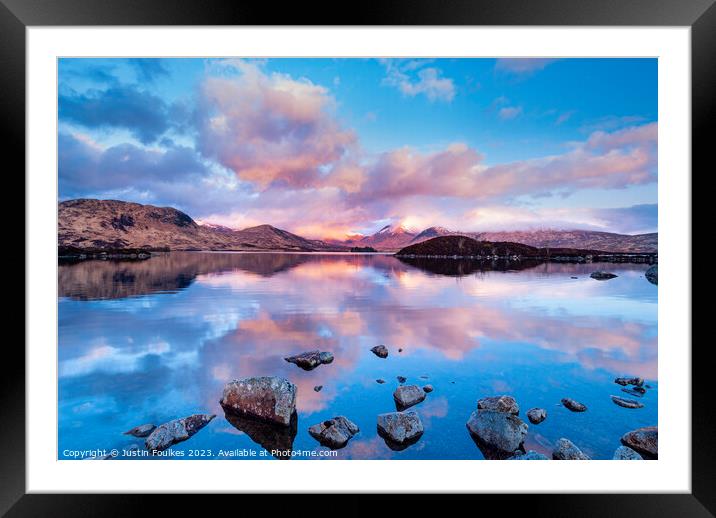 Clearing storm over Rannoch Moor, Scottish Highlan Framed Mounted Print by Justin Foulkes