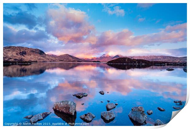 Clearing storm over Rannoch Moor, Scottish Highlan Print by Justin Foulkes