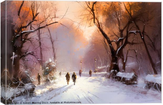 Central Park Path New York Canvas Print by Robert Deering