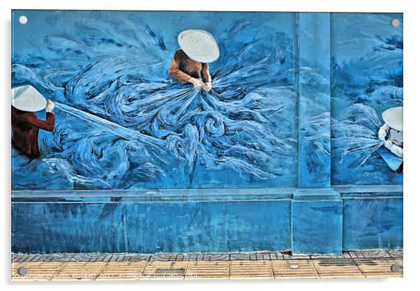 Saigon ( Ho Chi Minh City ) Wall Street Painting Acrylic by Kevin Plunkett
