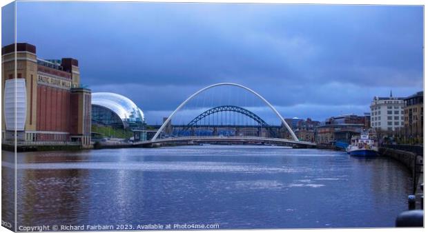 Tyneside Bridges Canvas Print by Richard Fairbairn