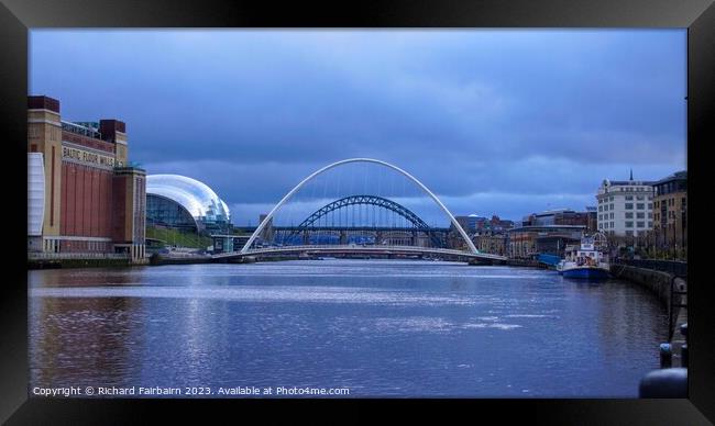 Tyneside Bridges Framed Print by Richard Fairbairn