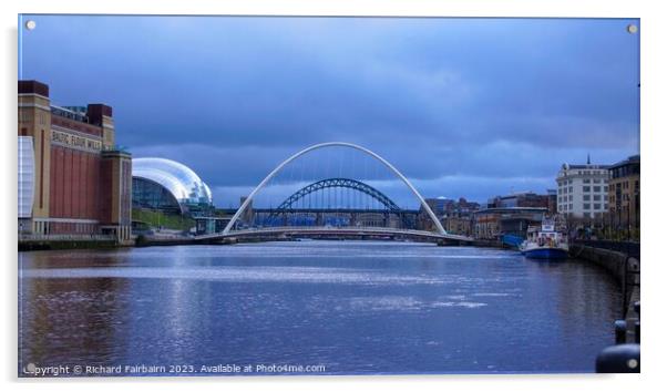 Tyneside Bridges Acrylic by Richard Fairbairn