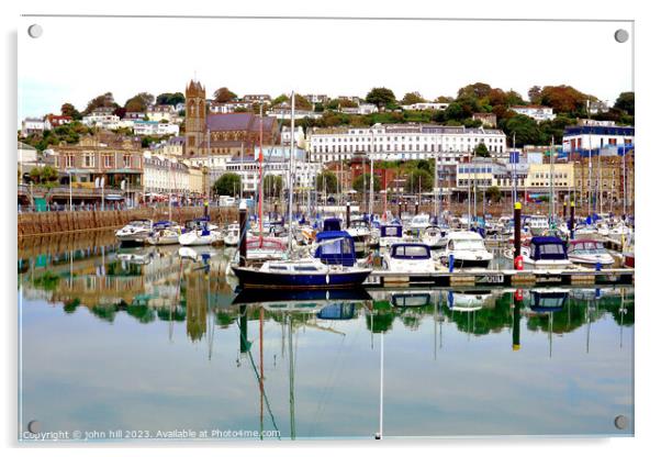 Inner harbour, Torquay, Devon, UK. Acrylic by john hill