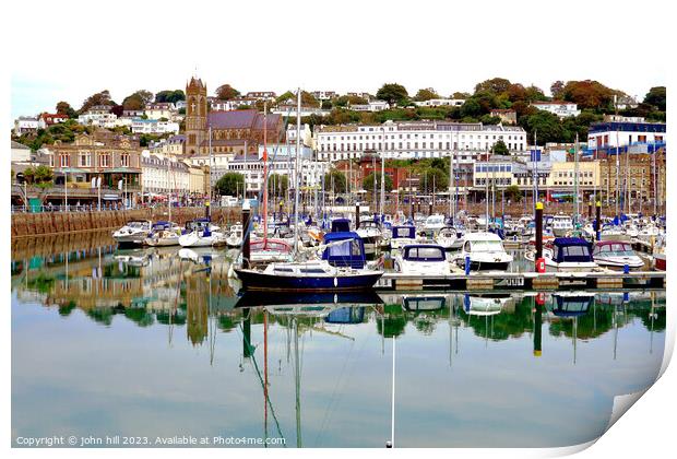 Inner harbour, Torquay, Devon, UK. Print by john hill