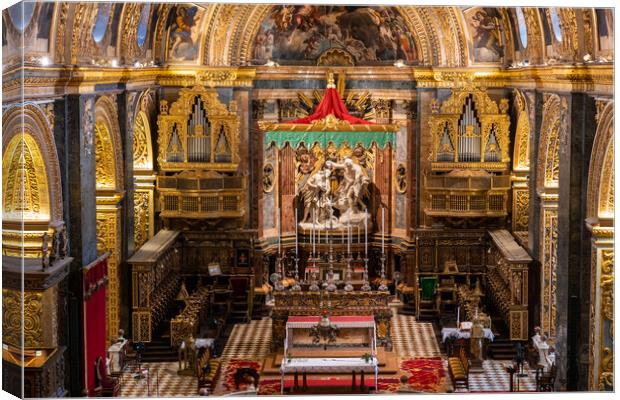 High Altar in St John Co-Cathedral in Valletta Canvas Print by Artur Bogacki