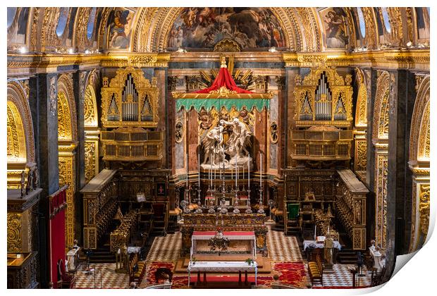 High Altar in St John Co-Cathedral in Valletta Print by Artur Bogacki