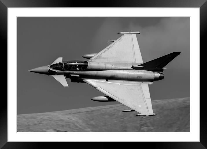 RAF Typhoon Jet Soaring Above Lake District Framed Mounted Print by Derek Beattie