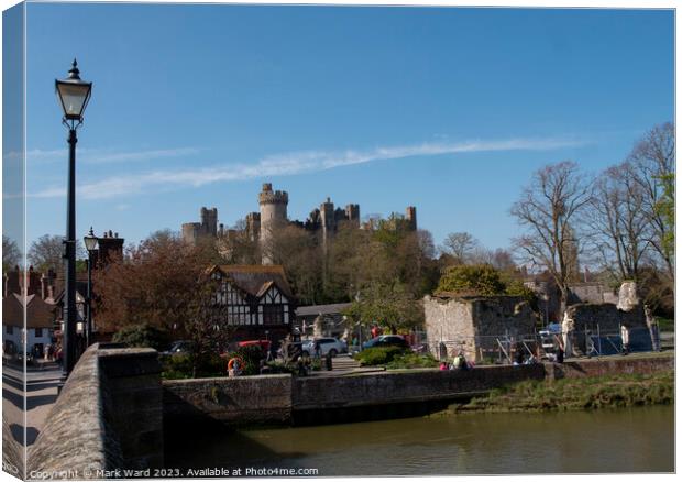 Arundel Castle from the River Arun. Canvas Print by Mark Ward