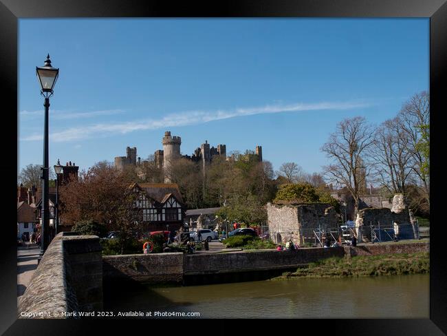 Arundel Castle from the River Arun. Framed Print by Mark Ward