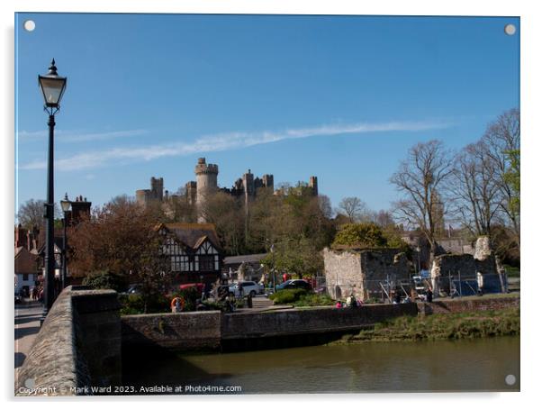 Arundel Castle from the River Arun. Acrylic by Mark Ward