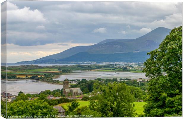 Dundrum at the foot of the Mournes Canvas Print by David McFarland