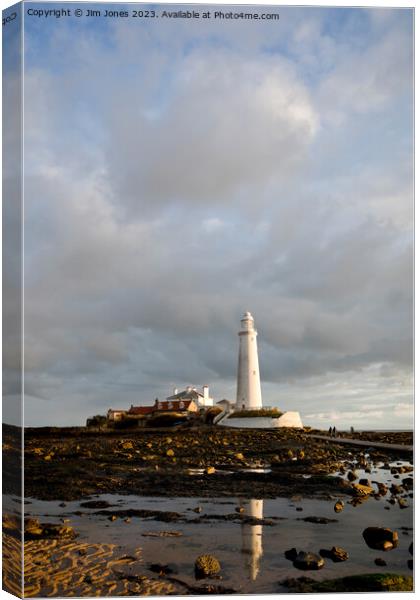 Reflective Serenity at St Marys Island Canvas Print by Jim Jones