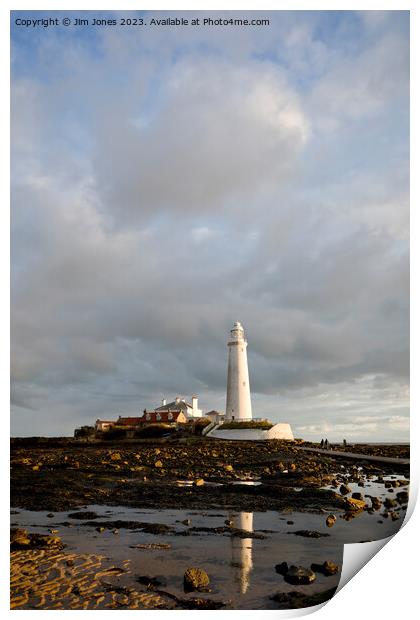 Reflective Serenity at St Marys Island Print by Jim Jones