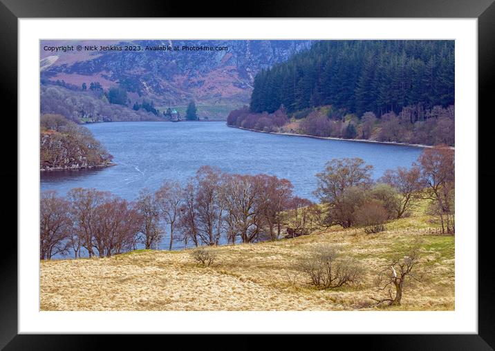 Looking down Pen y Garreg Reservoir to the Control Framed Mounted Print by Nick Jenkins