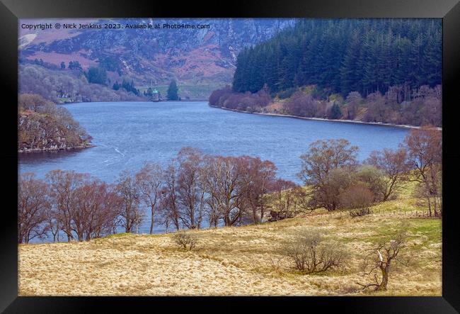 Looking down Pen y Garreg Reservoir to the Control Framed Print by Nick Jenkins