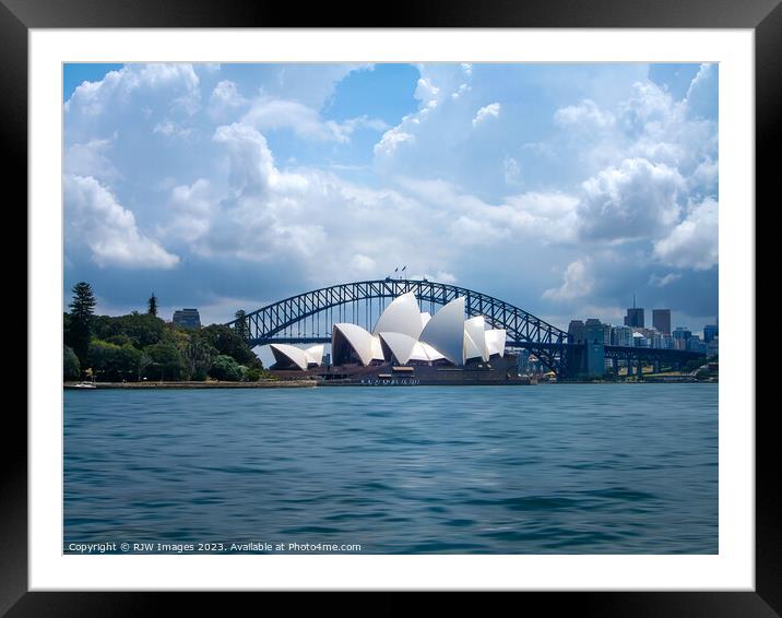 Sydney Harbour Bridge and Opera House Framed Mounted Print by RJW Images