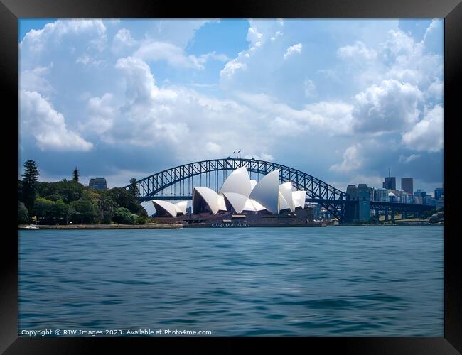 Sydney Harbour Bridge and Opera House Framed Print by RJW Images