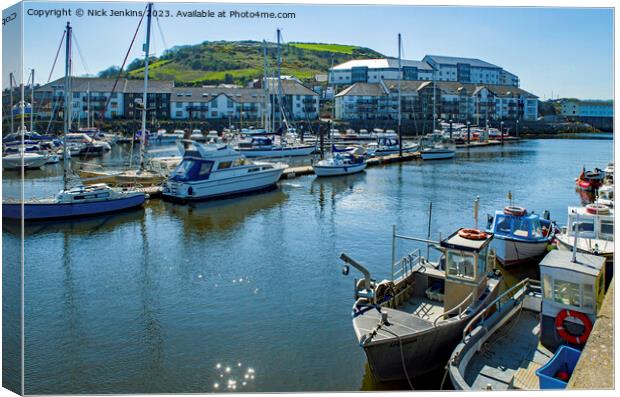 The Marina at Aberystwyth on the Mid Wales Coast Canvas Print by Nick Jenkins