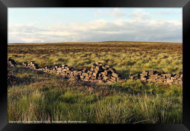 Outdoor field Stanage wall Framed Print by Kevin Round