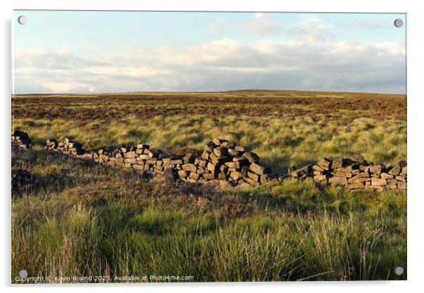 Outdoor field Stanage wall Acrylic by Kevin Round