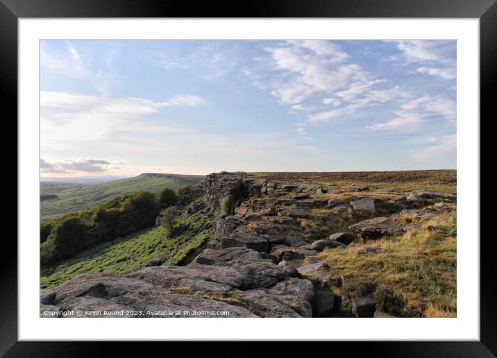 Stanage Edge outdoors 2 Framed Mounted Print by Kevin Round