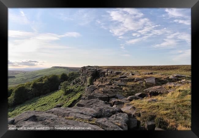 Stanage Edge outdoors 2 Framed Print by Kevin Round