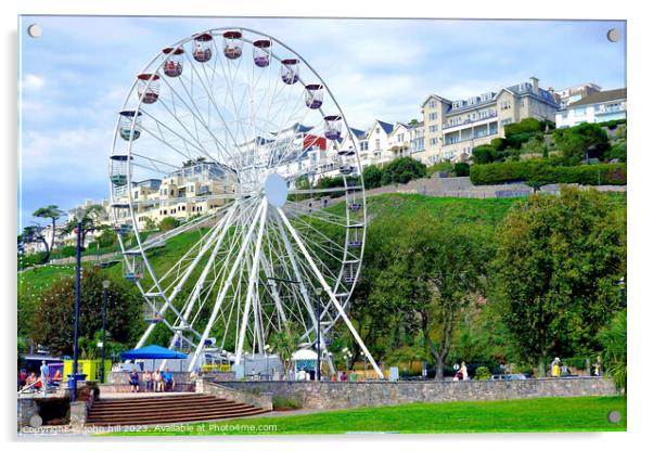 Seafront big wheel, Torquay, Devon, UK. Acrylic by john hill