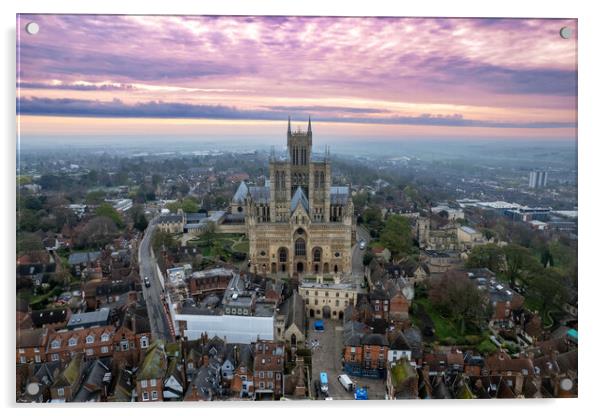 Lincoln Cathedral Sunrise Acrylic by Apollo Aerial Photography