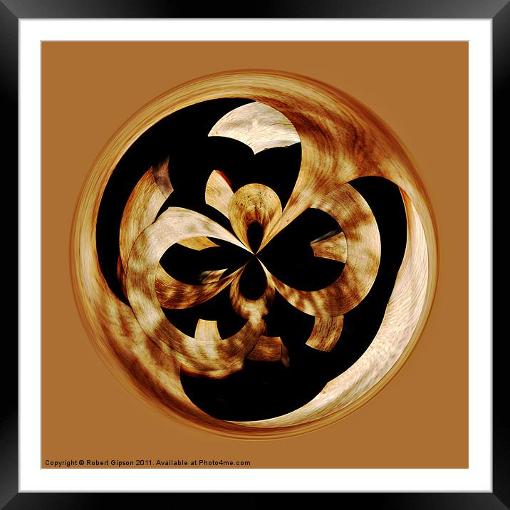 Spherical wood Paperweight curves Framed Mounted Print by Robert Gipson