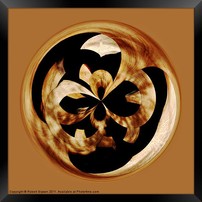 Spherical wood Paperweight curves Framed Print by Robert Gipson