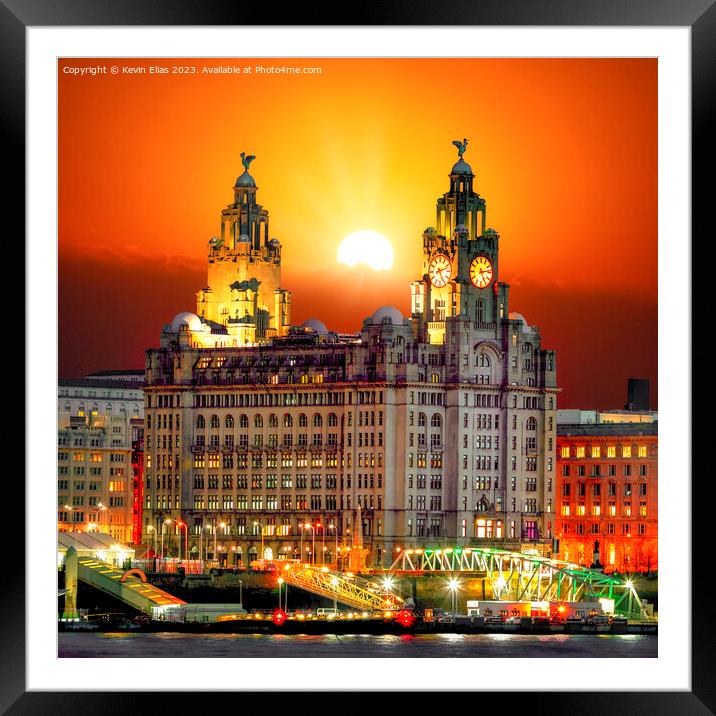 Mersey sunrise Framed Mounted Print by Kevin Elias