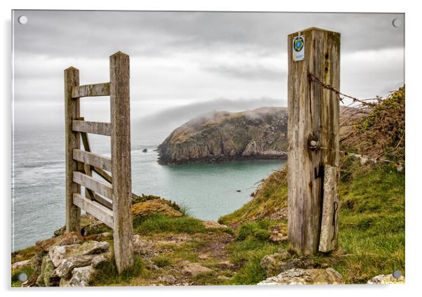 Wales Coast Path Acrylic by Roger Green