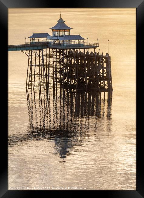 Clevedon Pier at sunset Framed Print by Rory Hailes