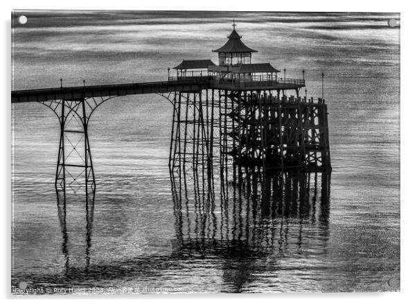 Clevedon Pier at sunset on a calm and tranquil evening Acrylic by Rory Hailes