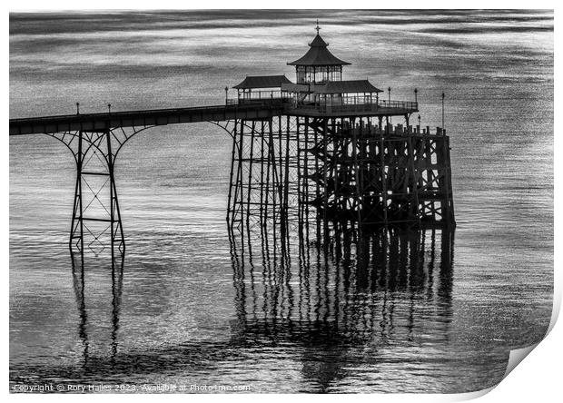 Clevedon Pier at sunset on a calm and tranquil evening Print by Rory Hailes