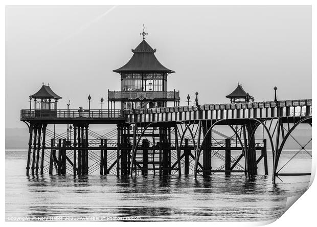 Clevedon Pier at sunset on a calm evening Print by Rory Hailes
