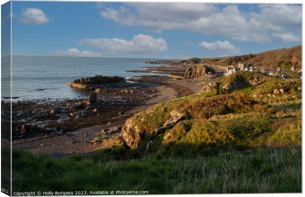 Dunure Harbour South Ayrshire Scotland on the coast of Fifth  Canvas Print by Holly Burgess
