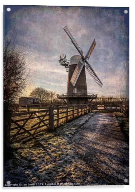 Winter Windmill Acrylic by Ian Lewis