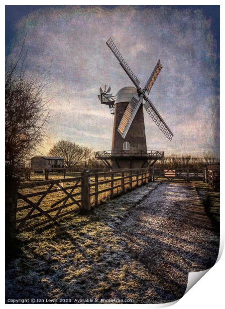 Winter Windmill Print by Ian Lewis