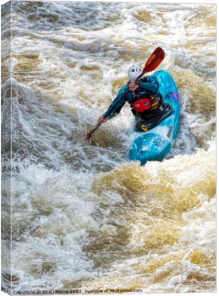 White Water Llangollen Canvas Print by Rick Lindley