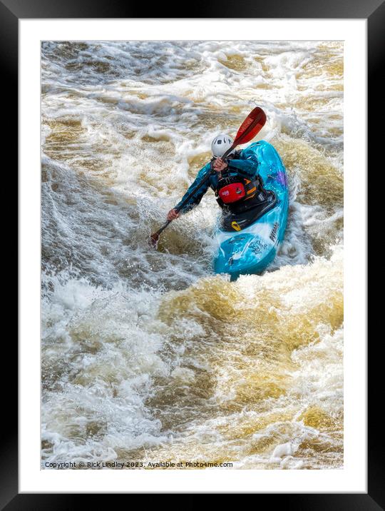 White Water Llangollen Framed Mounted Print by Rick Lindley