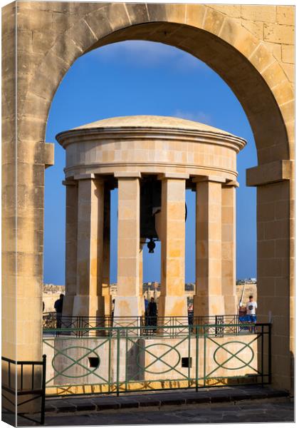 Siege Bell War Memorial in Malta Canvas Print by Artur Bogacki