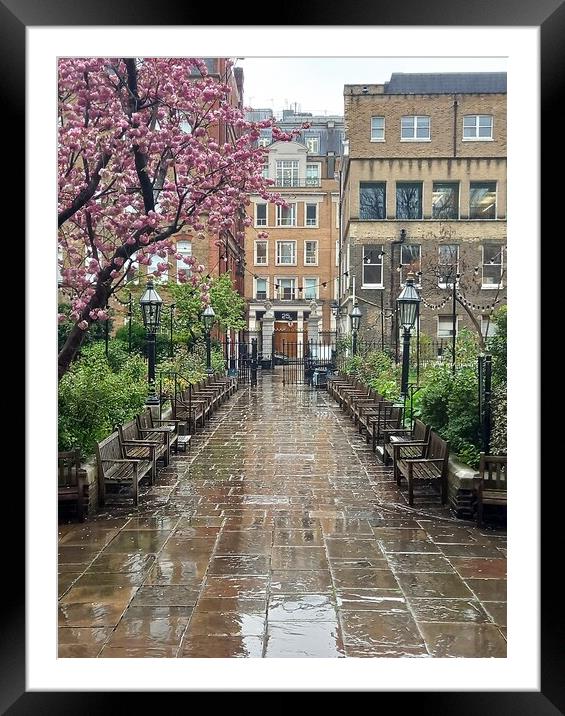 Rainy afternoon in Covent Garden  Framed Mounted Print by Peter Lewis