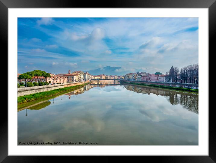 Arno River Pisa Framed Mounted Print by Rick Lindley