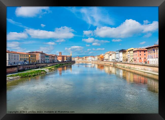 Arno River Pisa Framed Print by Rick Lindley