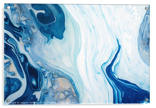 Flowing Waves of the Imaginary Ocean, An Abstract Artistic Illus Acrylic by Joaquin Corbalan
