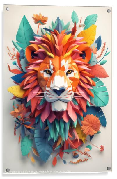 3D Lion Decor Acrylic by Craig Doogan Digital Art