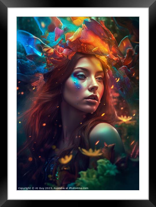 Fantasy Colourful Portrait Framed Mounted Print by Craig Doogan Digital Art